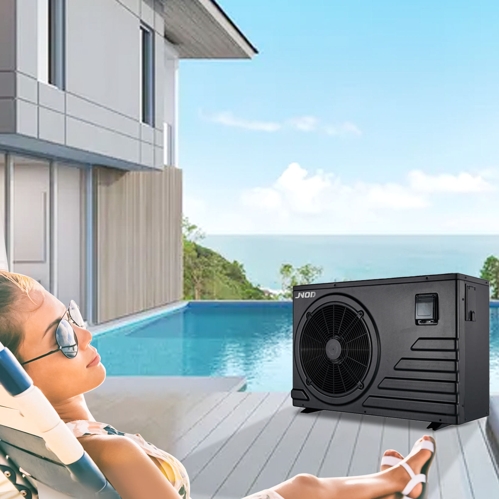 Dc Inverter Low Ambient Hotels Swimming Pool Heat Pump