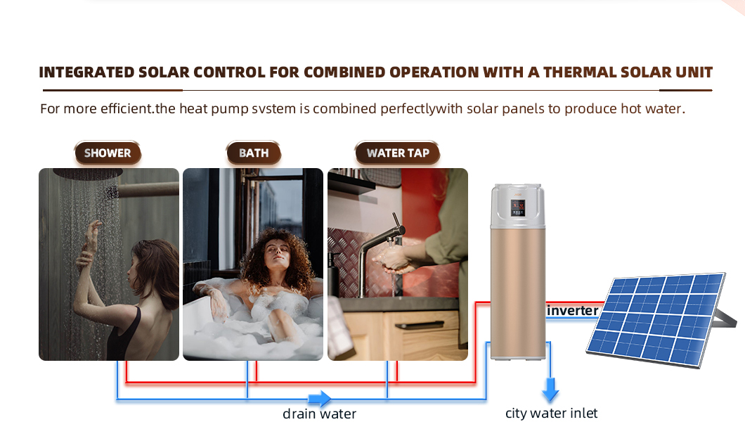 Outdoor Residential Commercial Heat Pump Water Heater from China